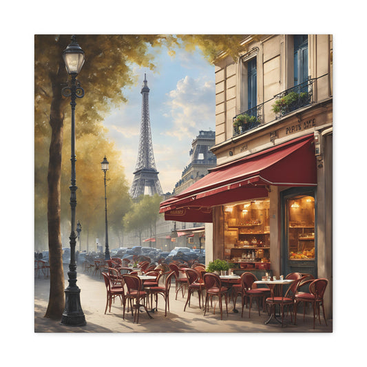 Parisian Café Canvas Gallery Wrap - Scenic Wall Decor for Home & Office