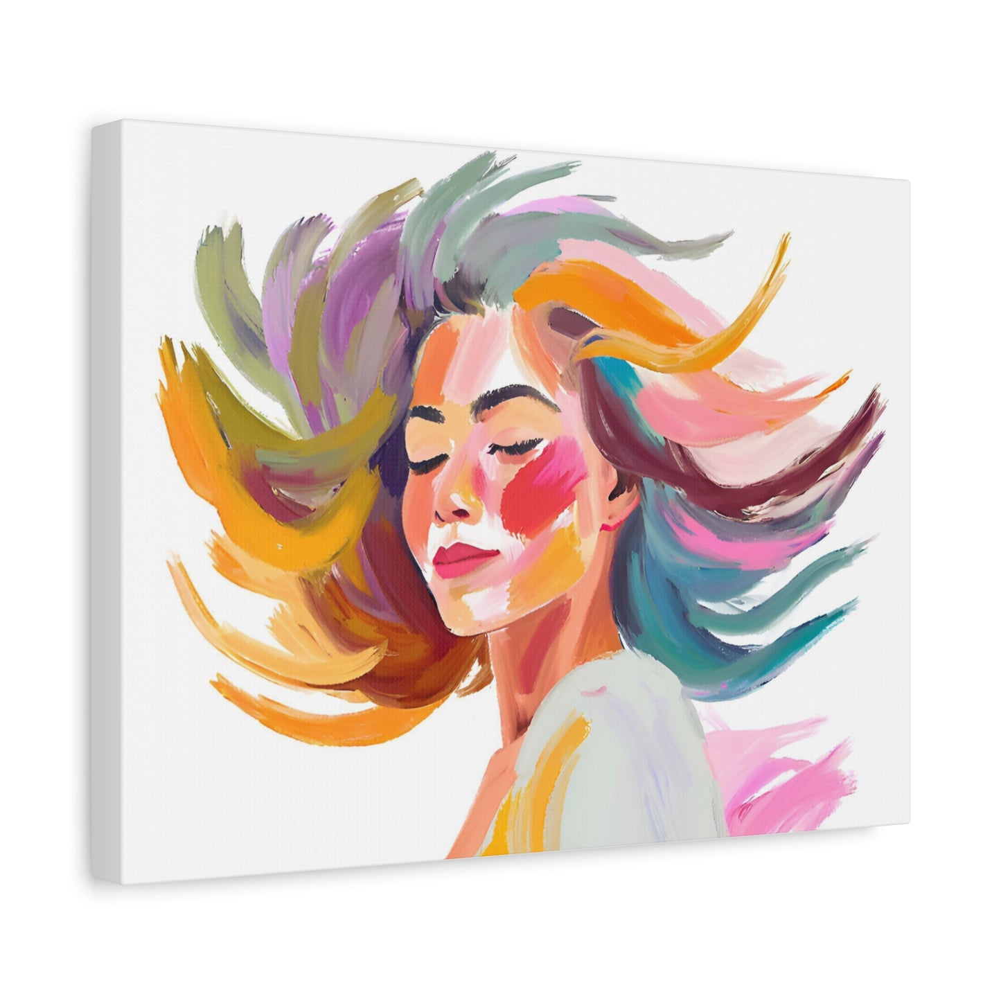 Colorful Abstract Canvas Wall Art - Feminine Beauty Design