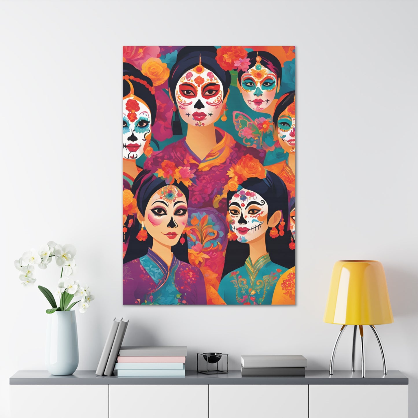 Vibrant Day of the Dead Canvas Gallery Wraps - Celebrating Life and Heritage