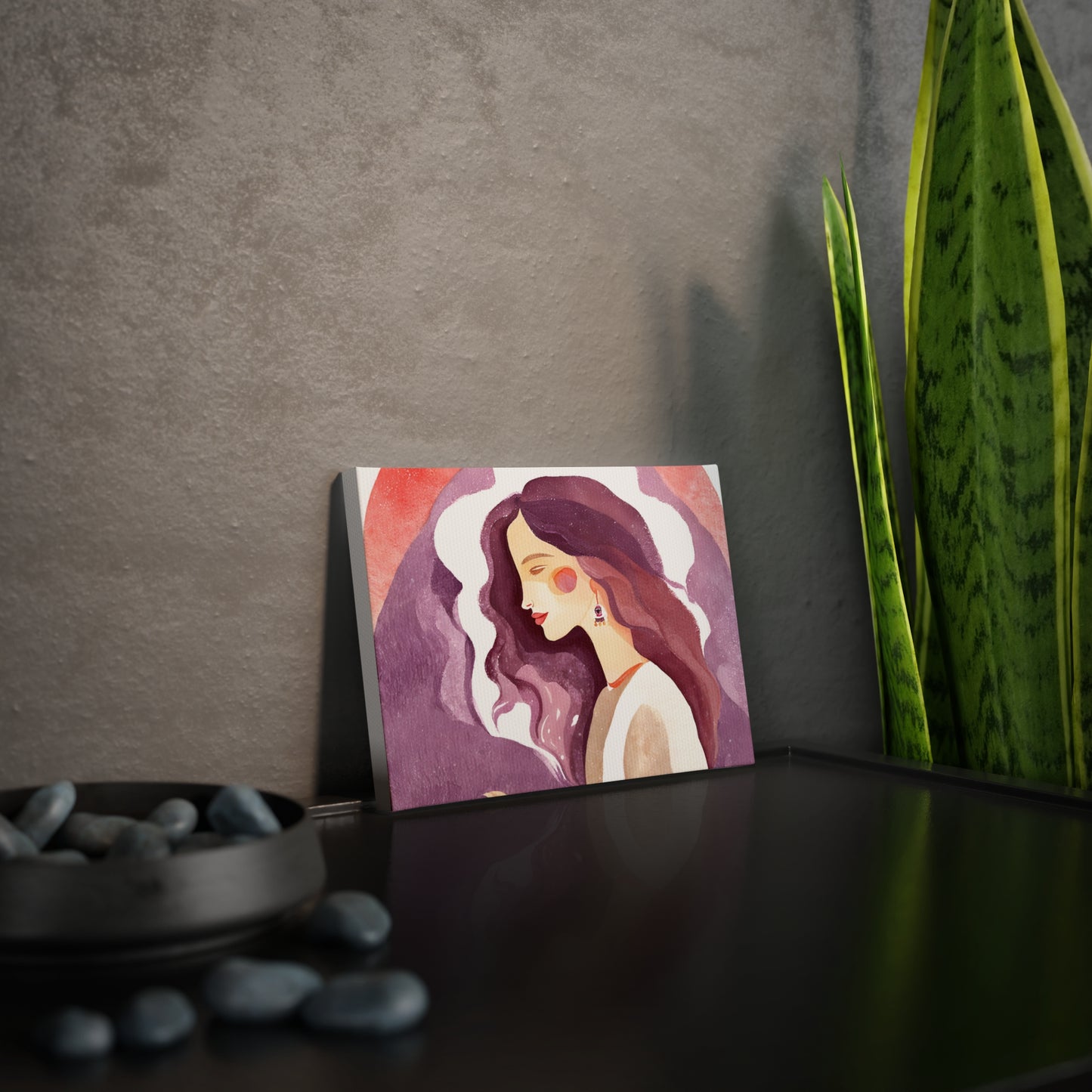 Artistic Canvas Photo Tile with Woman Illustration - Perfect Gift for Home Decor