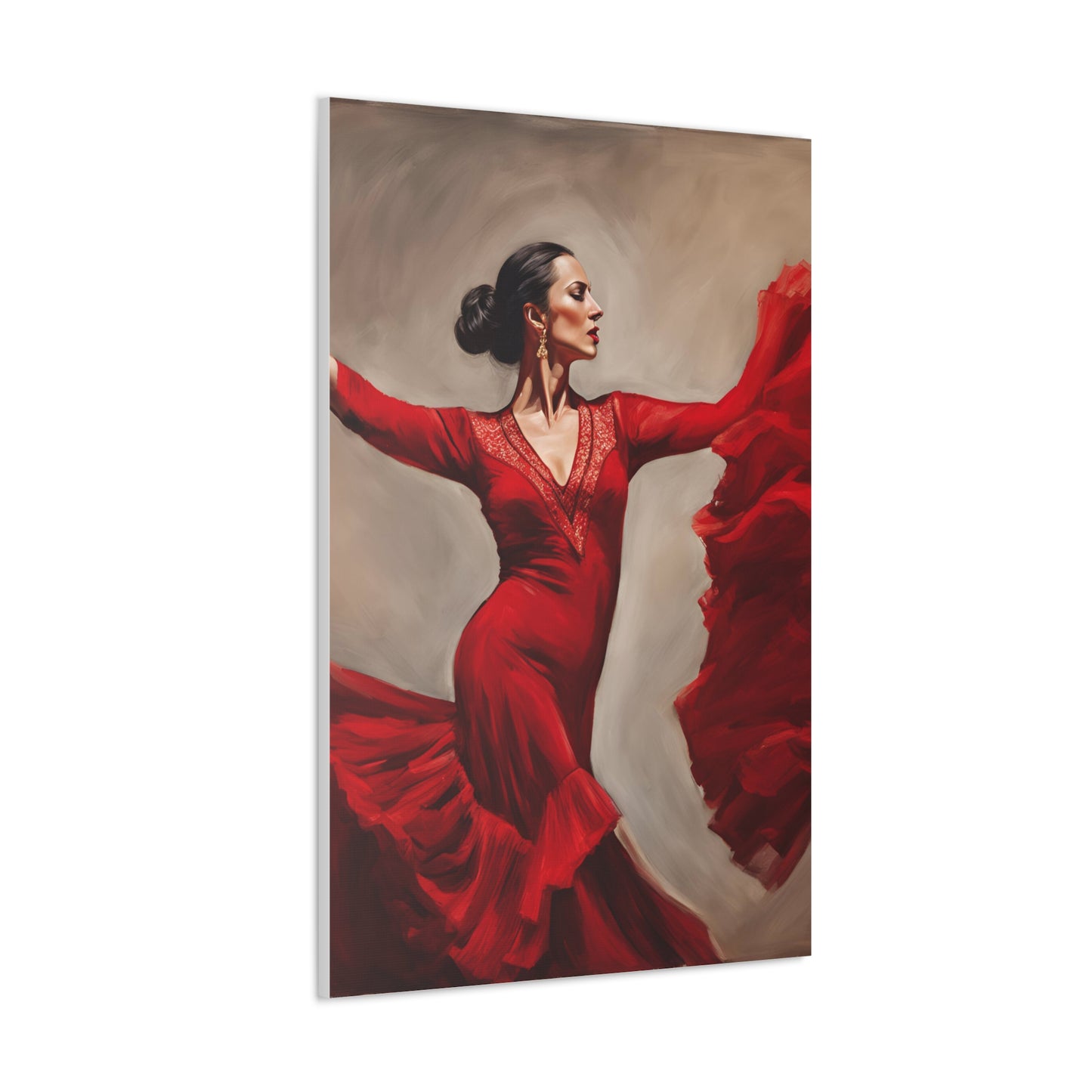 Elegant Flamenco Dancer Canvas Gallery Wrap - Vibrant Wall Art for Dance Lovers