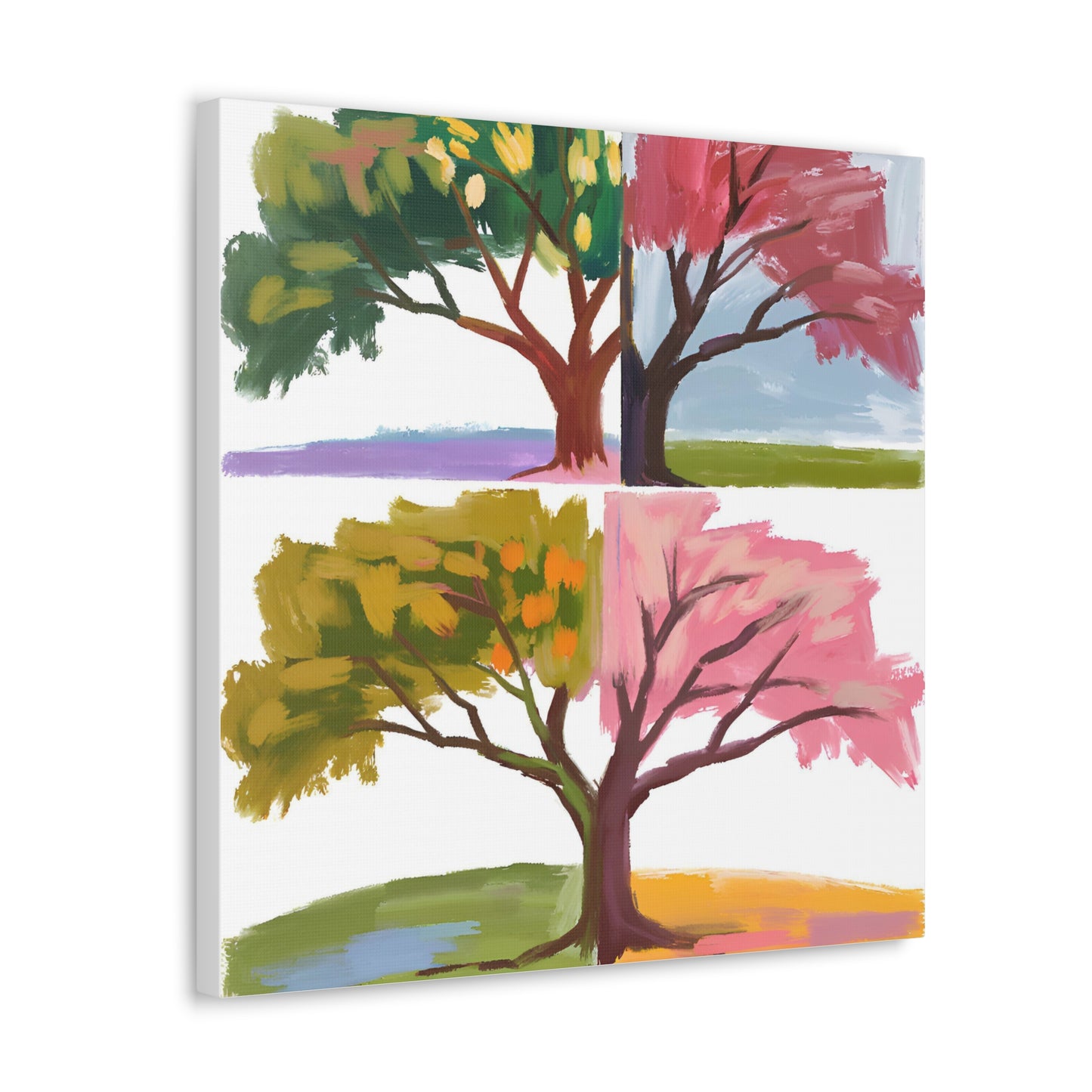 Four Seasons Tree Canvas Gallery Wraps – Nature-Inspired Home Decor