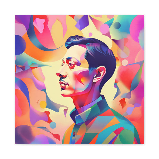 Vibrant Canvas Gallery Wrap - Abstract Male Portrait Art