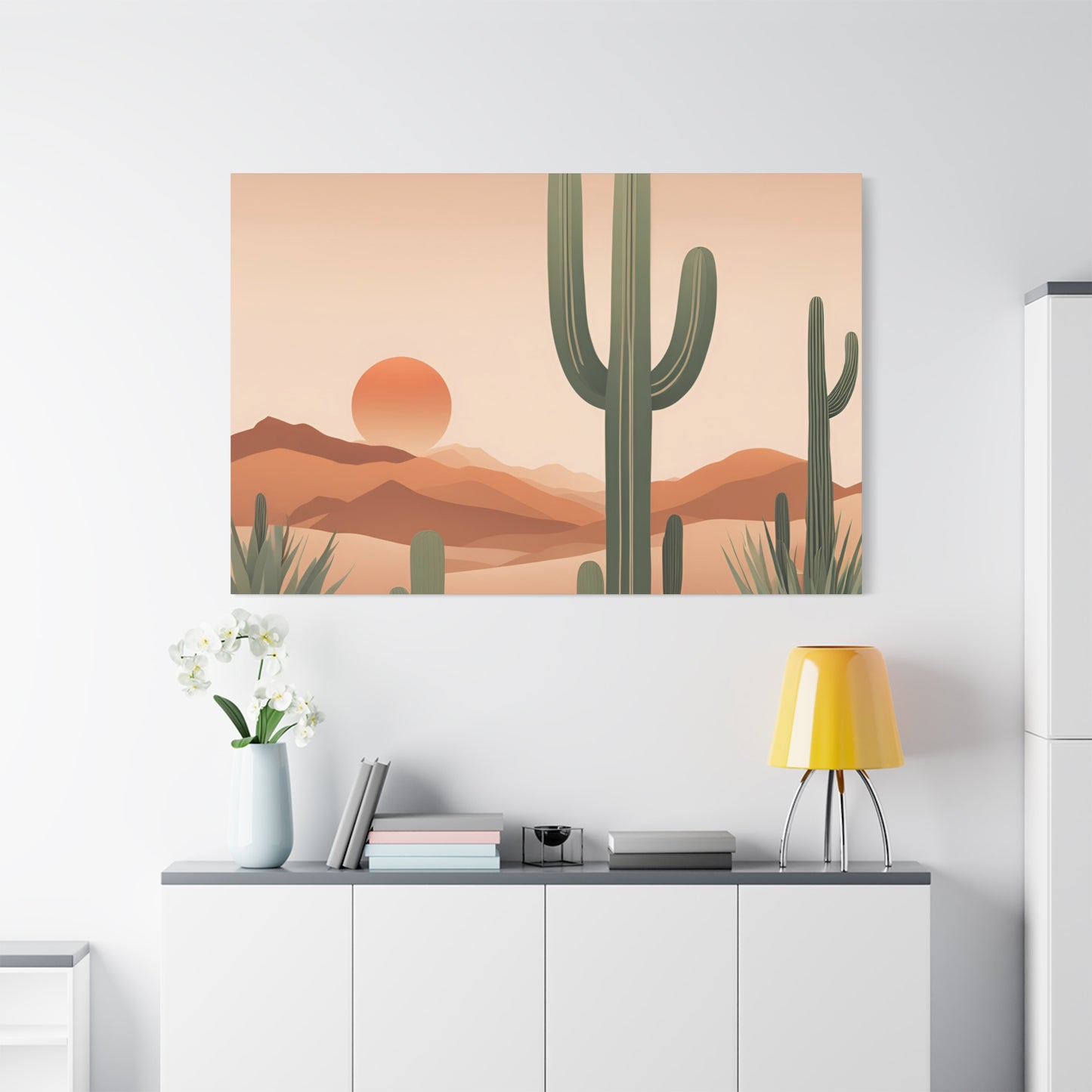 Desert Sunset Art Canvas - Stunning Landscape Wall Decor for Modern Homes