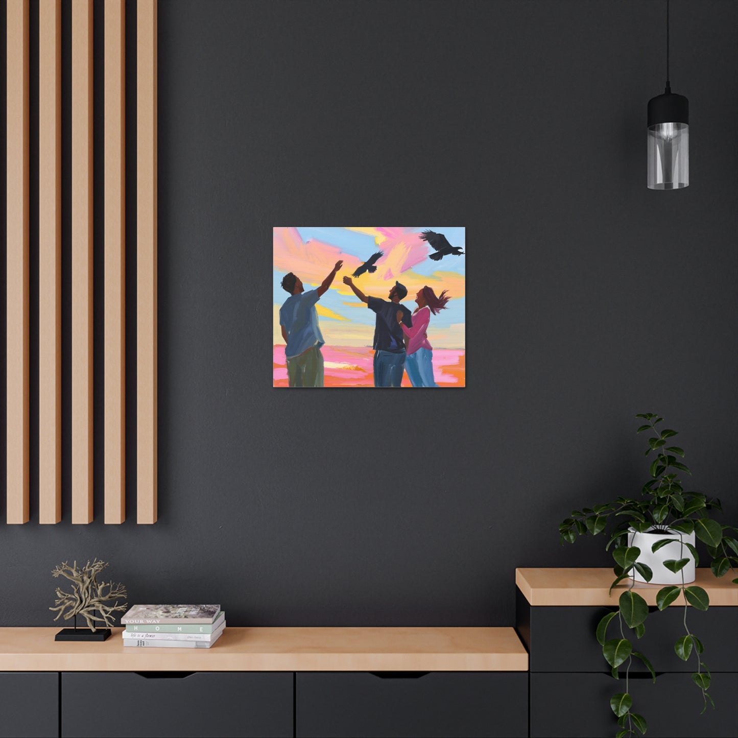 Colorful Canvas Gallery Wraps - Family Bonding & Freedom Art Joyful