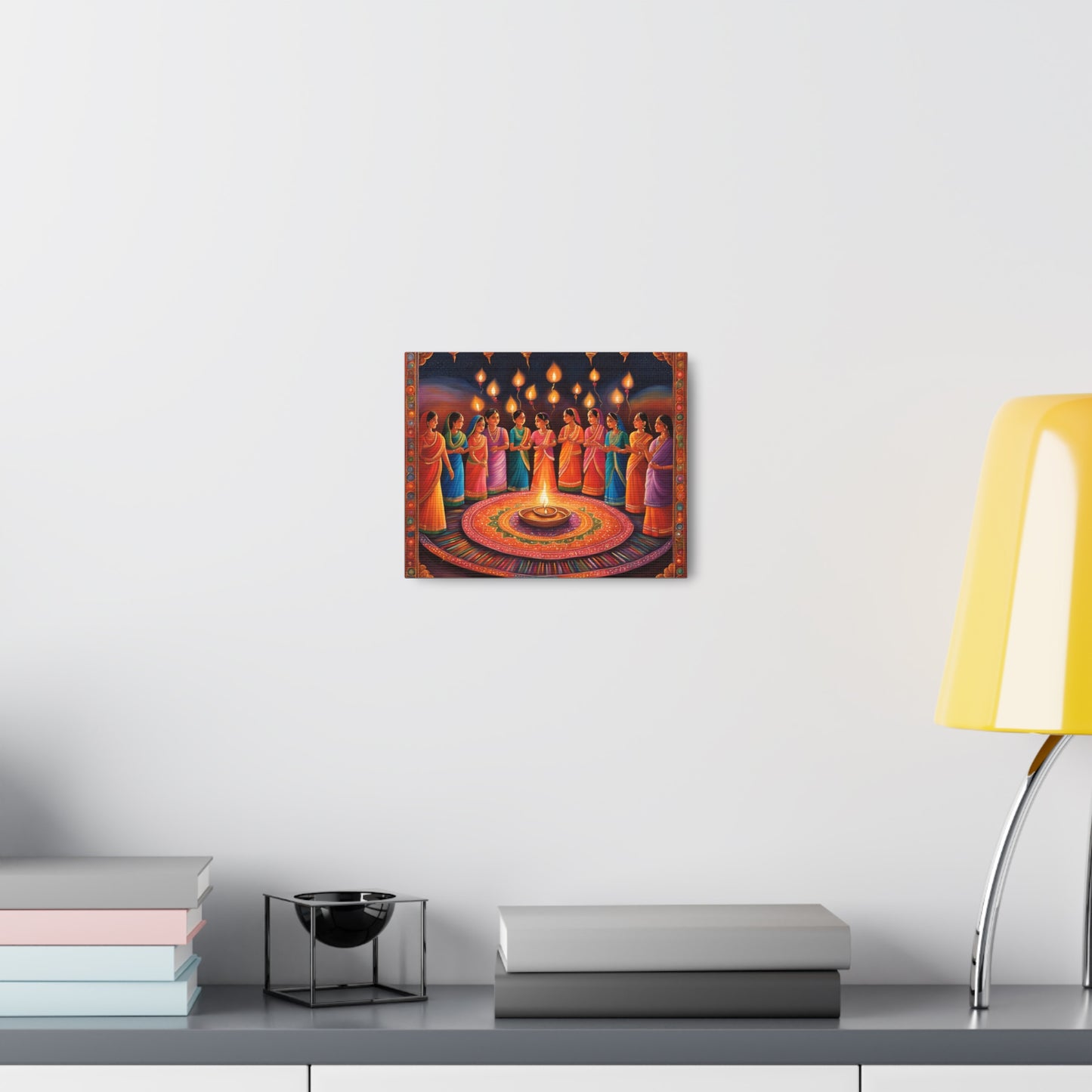 Diwali Celebration Canvas Gallery Wrap - Colorful Art of Tradition and Light