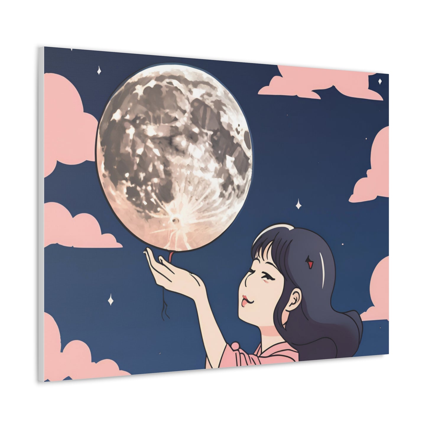 Canvas Gallery Wraps - Girl Holding the Moon Wall Art