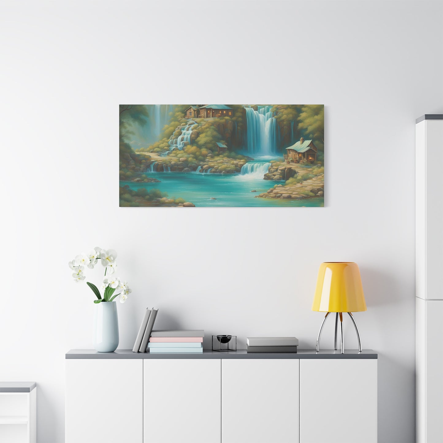 Serene Waterfall Canvas Art – Tranquil Nature Wall Decor for Home