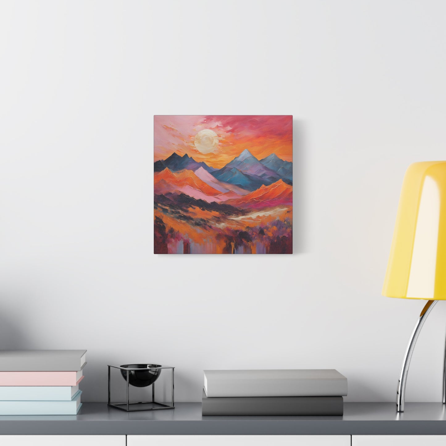 Mountain Sunset Canvas Art - Vibrant Landscape Wall Decor | Crafted Canvass