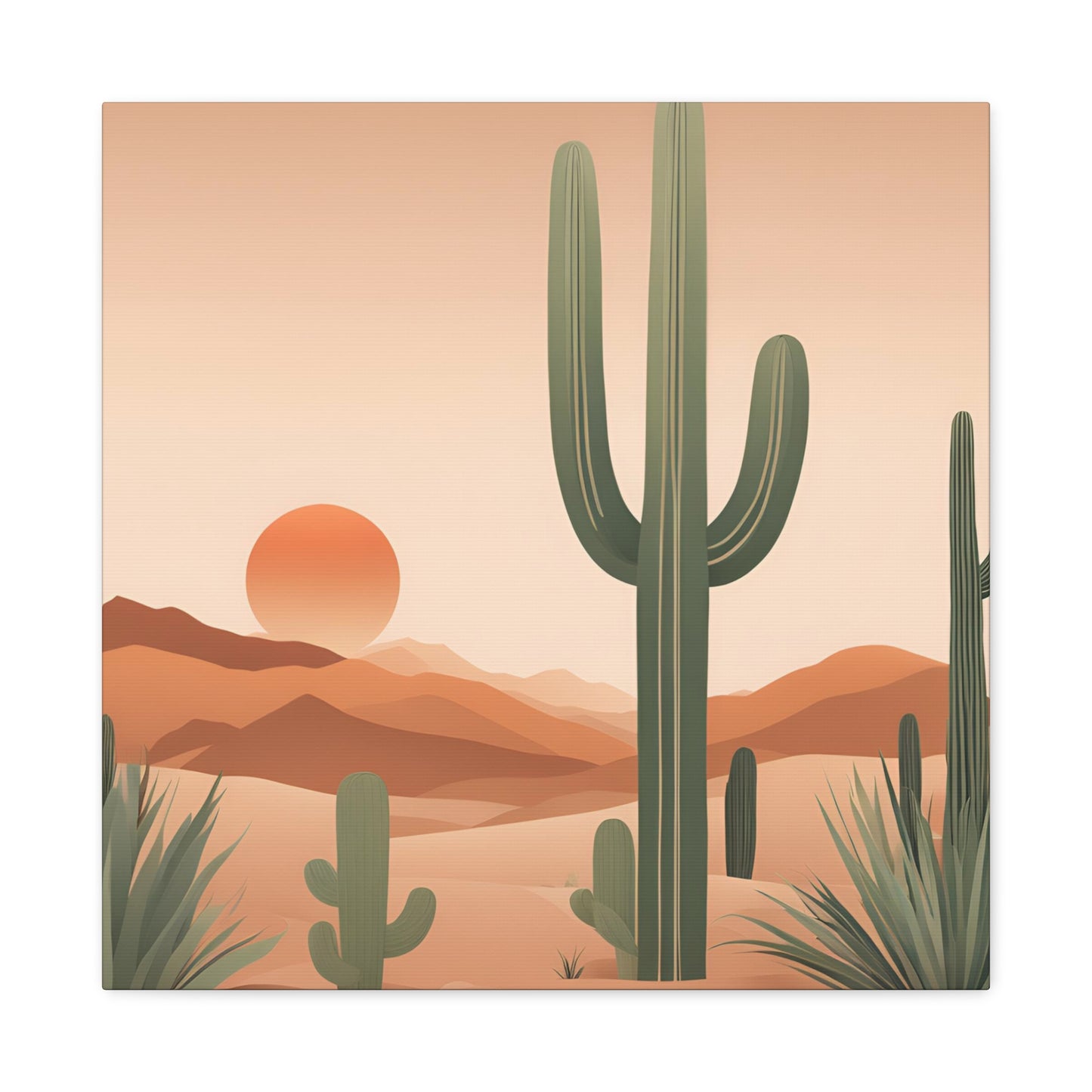 Desert Sunset Art Canvas - Stunning Landscape Wall Decor for Modern Homes