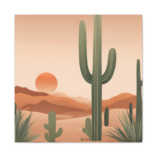 Desert Sunset Art Canvas - Stunning Landscape Wall Decor for Modern Homes