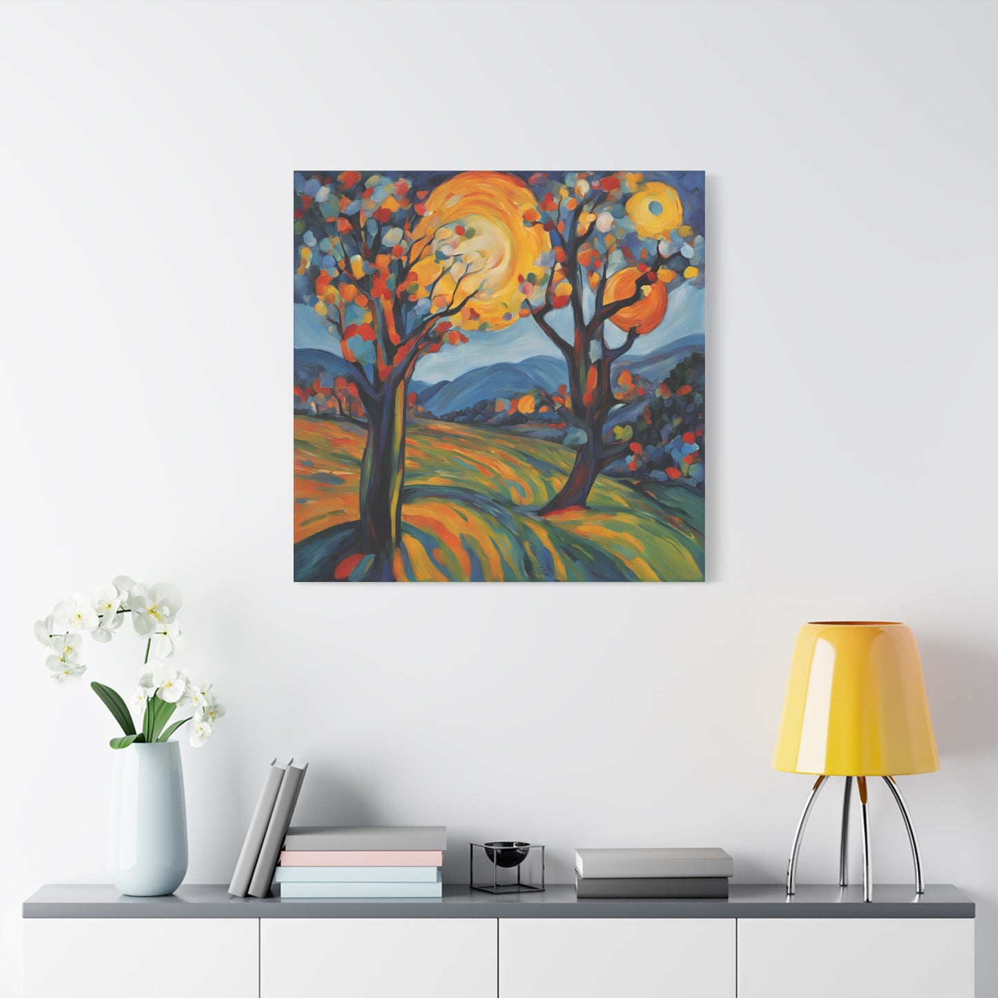 Colorful Expressionism Tree Canvas Art - Matte Stretched Wall Decor