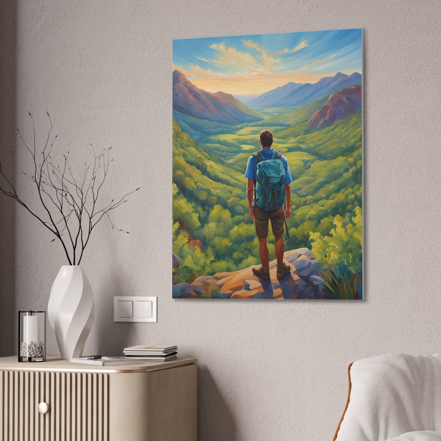 Adventure Landscape Canvas Print - Nature Hike Wall Art for Outdoor Enthusiasts