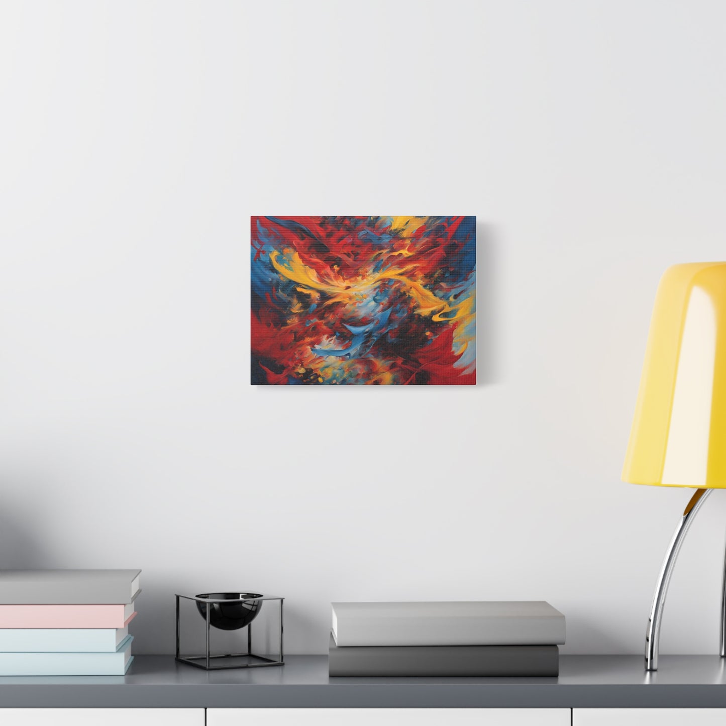 Vibrant Abstract Canvas Wall Art - Colorful Flame Design