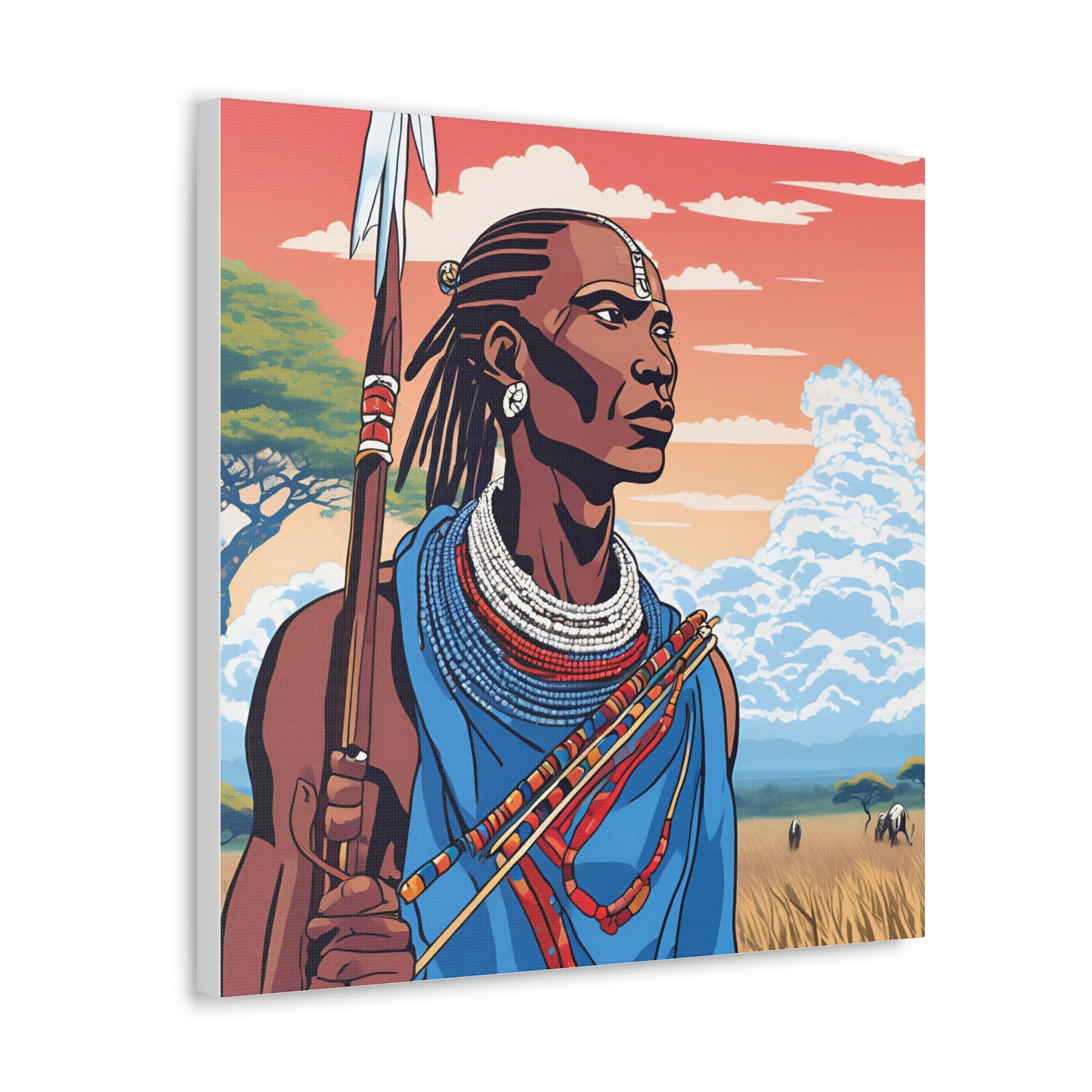 Canvas Gallery Wrap - African Warrior Artwork