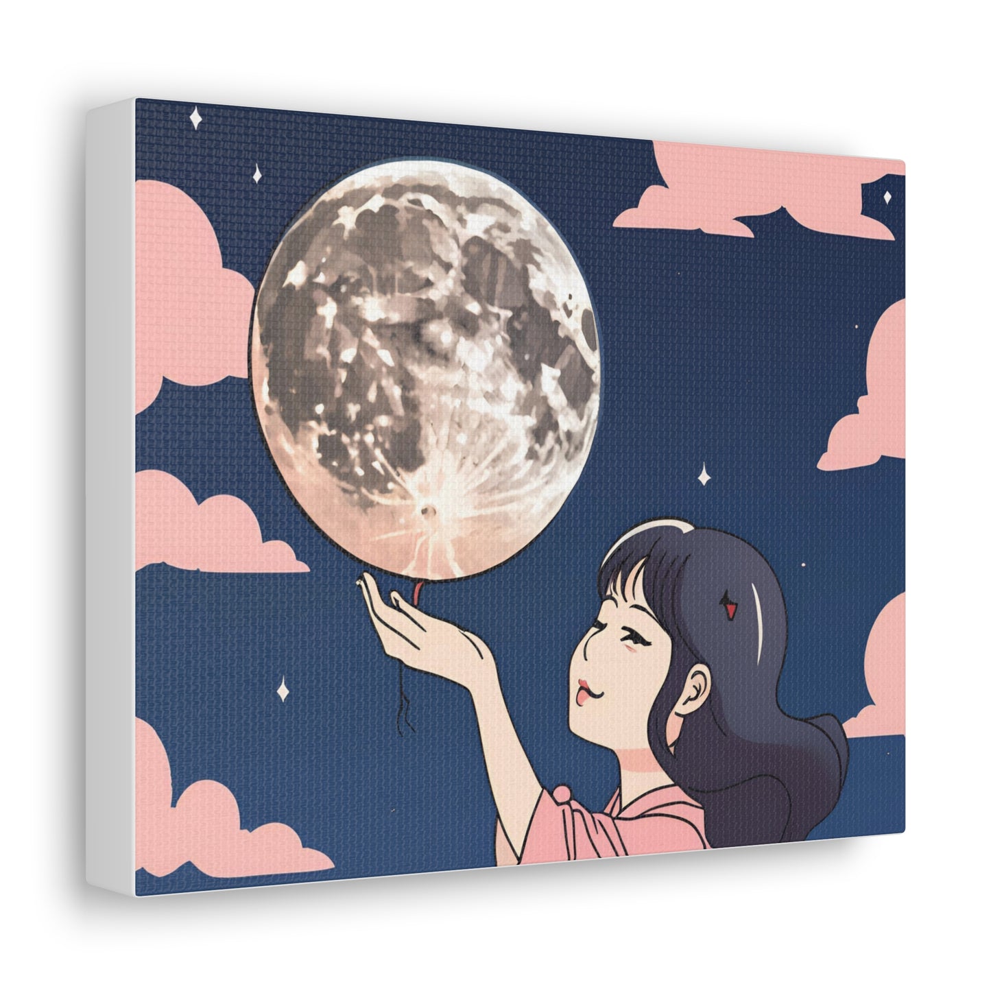 Canvas Gallery Wraps - Girl Holding the Moon Wall Art