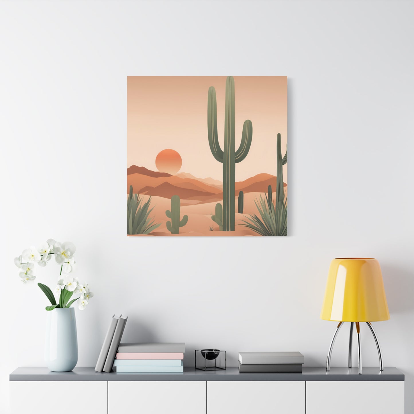 Desert Sunset Art Canvas - Stunning Landscape Wall Decor for Modern Homes