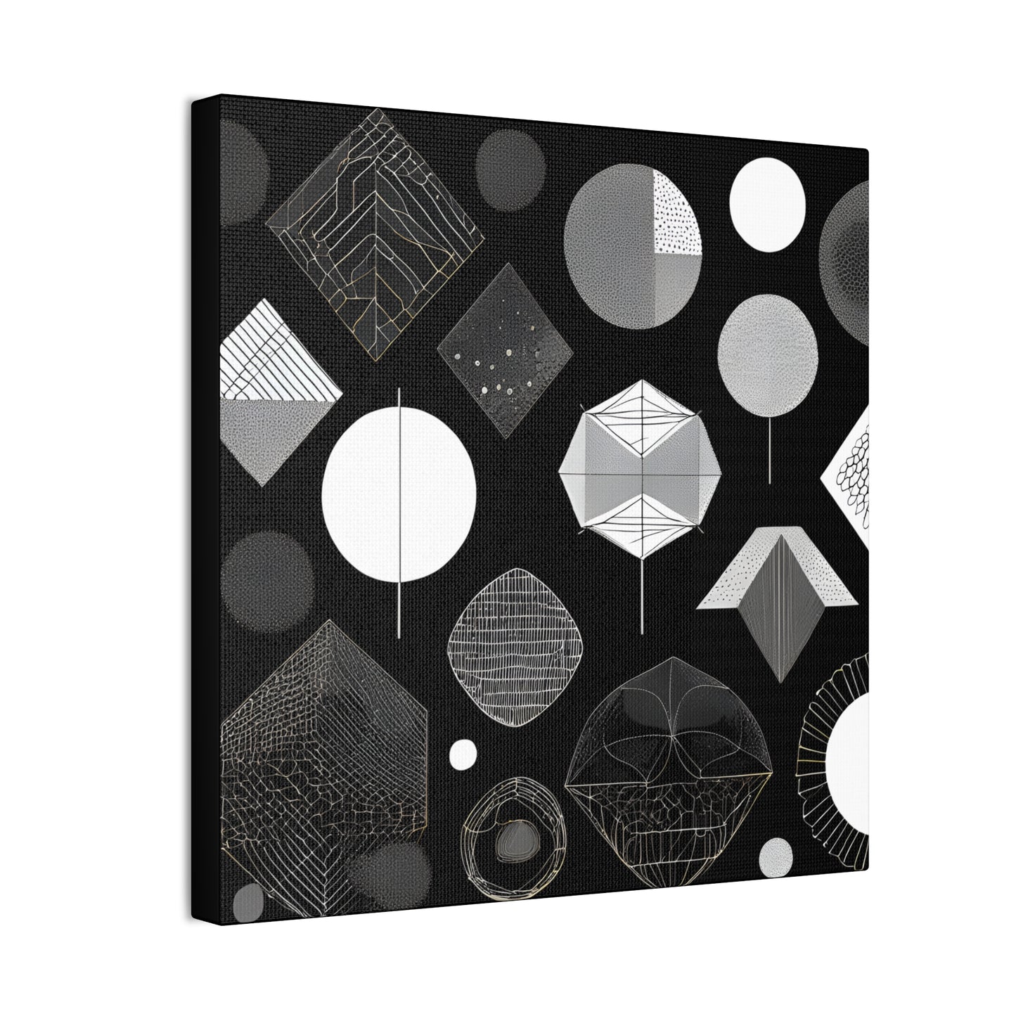 Modern Geometric Wall Art Canvas - Black and White Design for Home Decor Abstract Wall Art