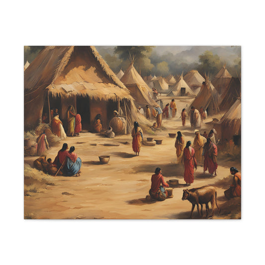 Cultural Heritage Canvas Print - Vivid Community Scene