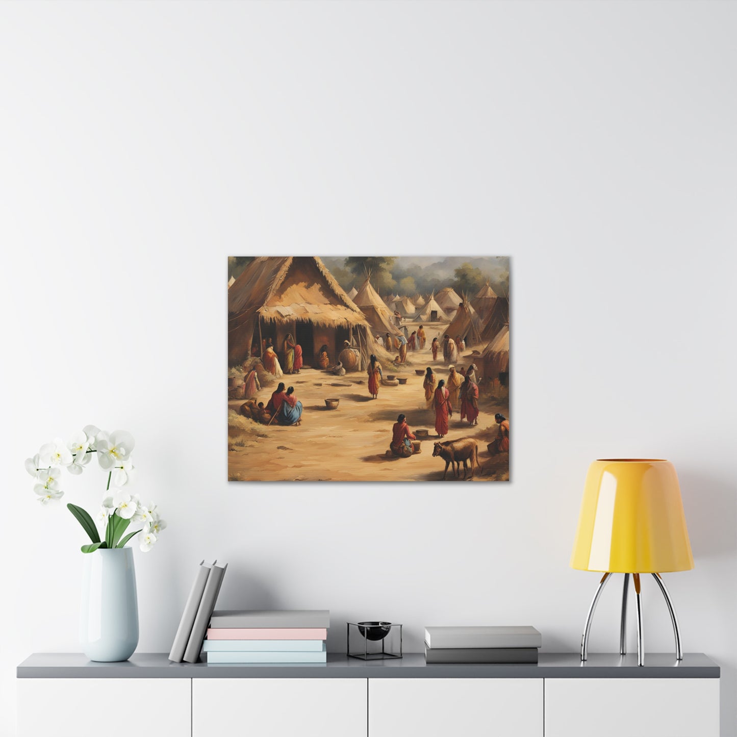 Cultural Heritage Canvas Print - Vivid Community Scene