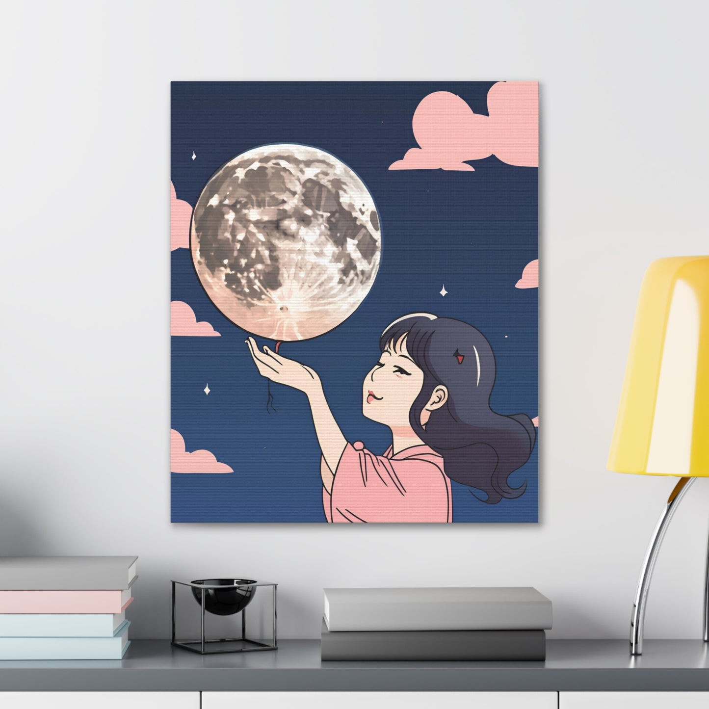 Canvas Gallery Wraps - Girl Holding the Moon Wall Art