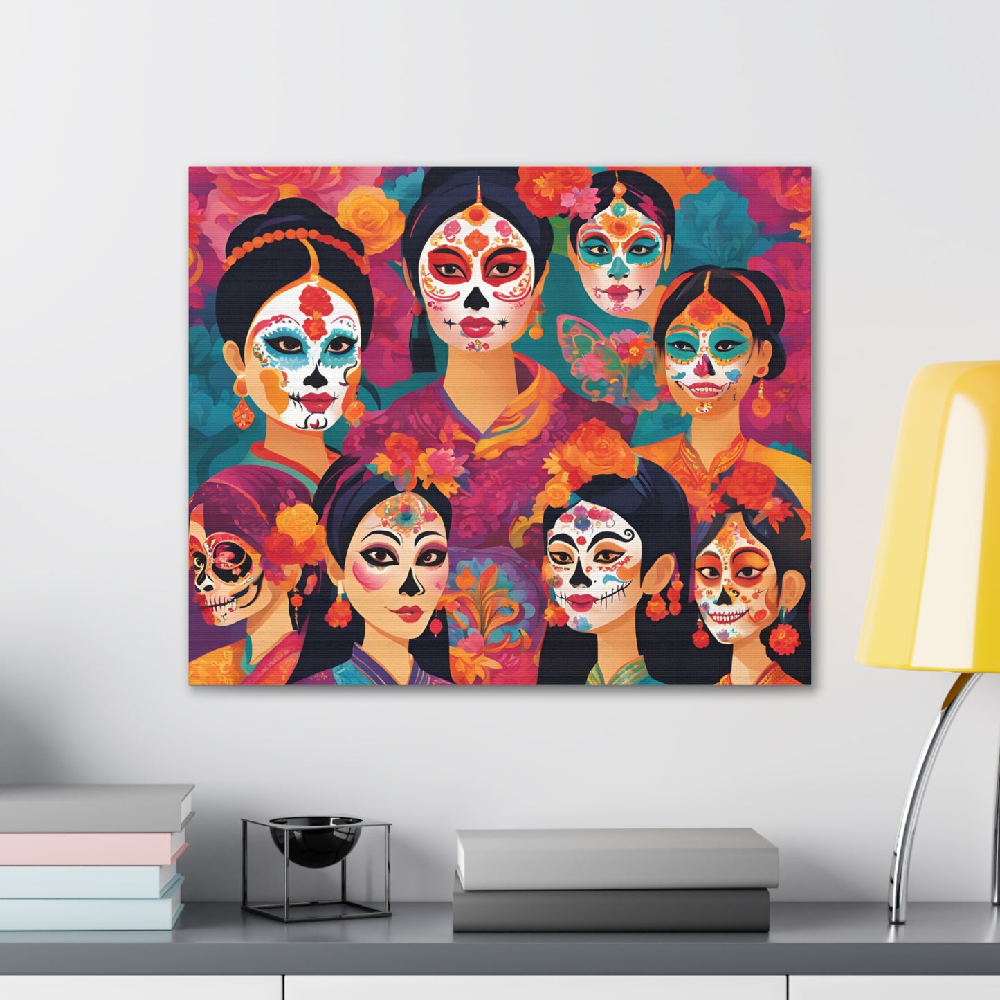 Vibrant Day of the Dead Canvas Gallery Wraps - Celebrating Life and Heritage