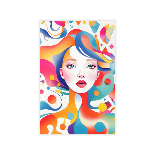 Vibrant Abstract Woman Wall Decal - Colorful Art for Home Decor