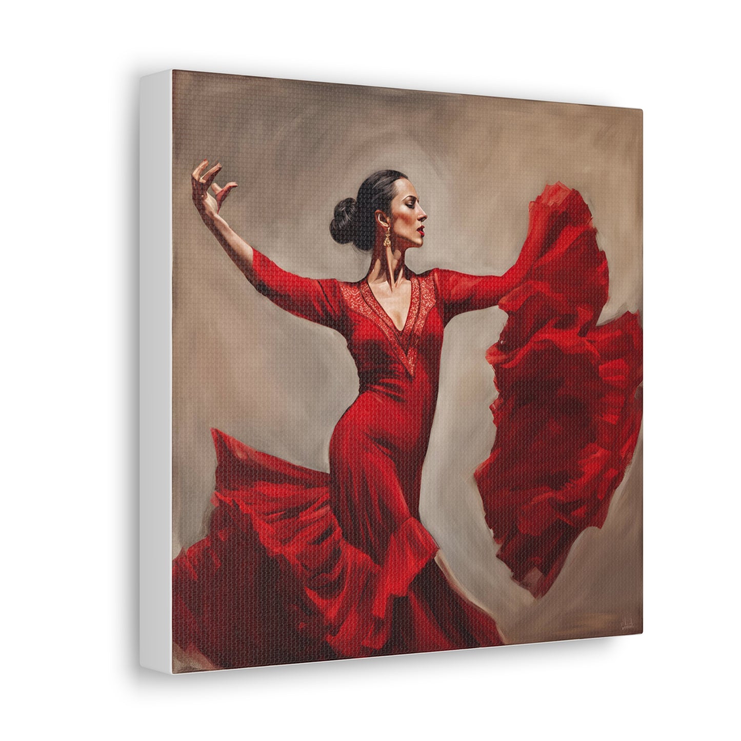 Elegant Flamenco Dancer Canvas Gallery Wrap - Vibrant Wall Art for Dance Lovers