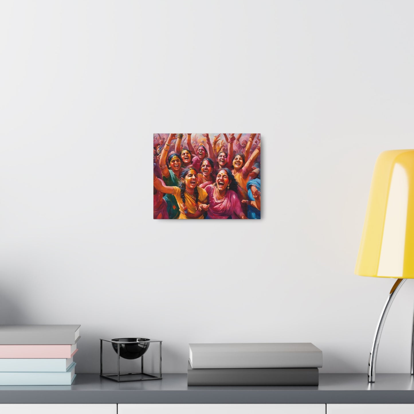 Vibrant Canvas Gallery Wrap - Joyful Celebration Holi Artwork