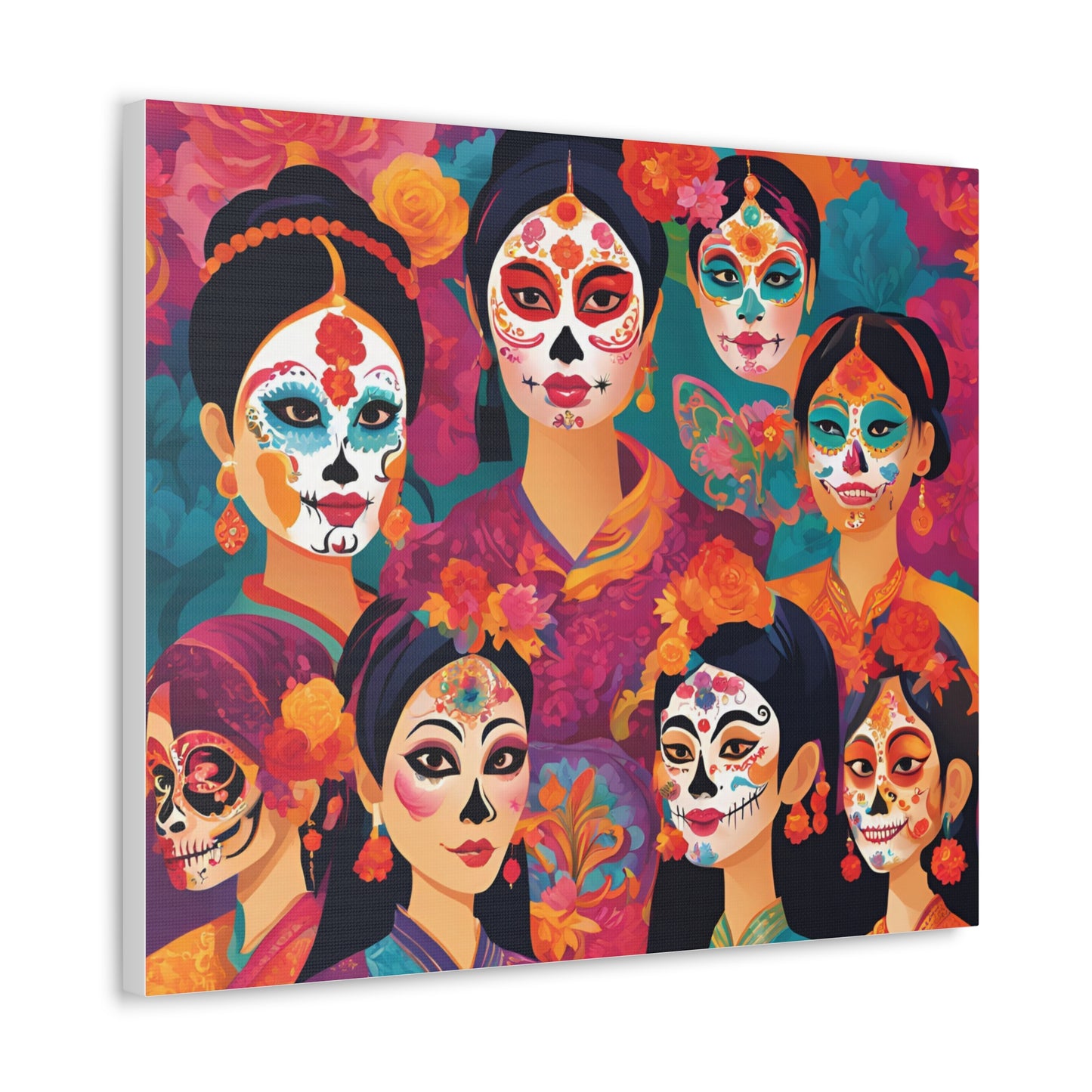 Vibrant Day of the Dead Canvas Gallery Wraps - Celebrating Life and Heritage