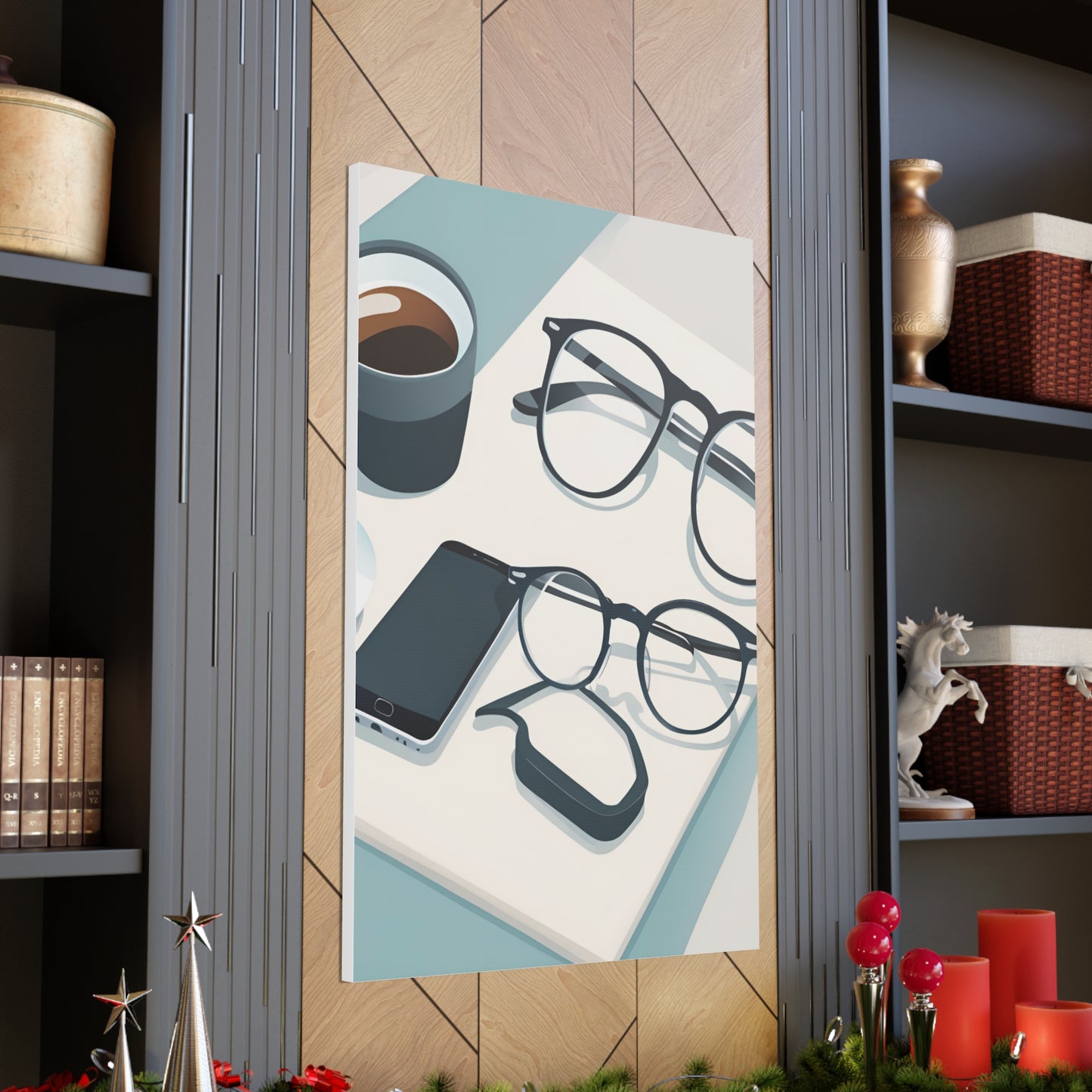 Modern Coffee & Glasses Canvas Gallery Wrap