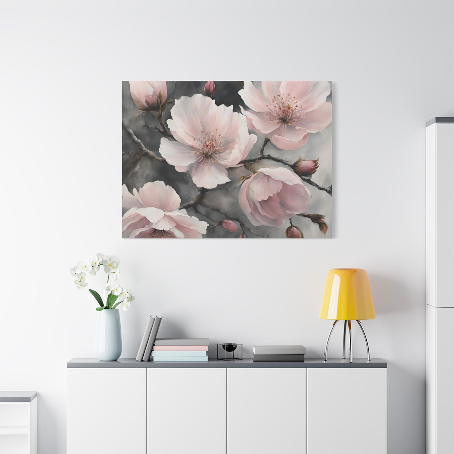 Cherry Blossom Matte Canvas Art – Elegant Floral Wall Décor | Crafted Canvass