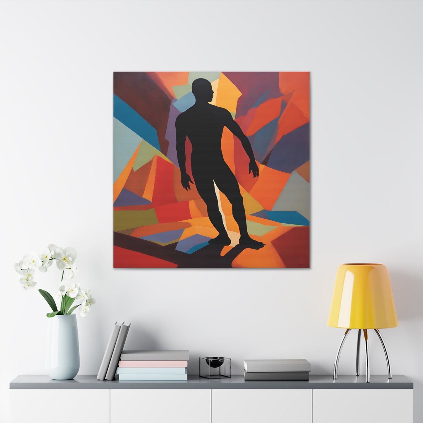 Abstract Canvas Gallery Wrap Shadow vs. Reality - Silhouette Art for Home Decor