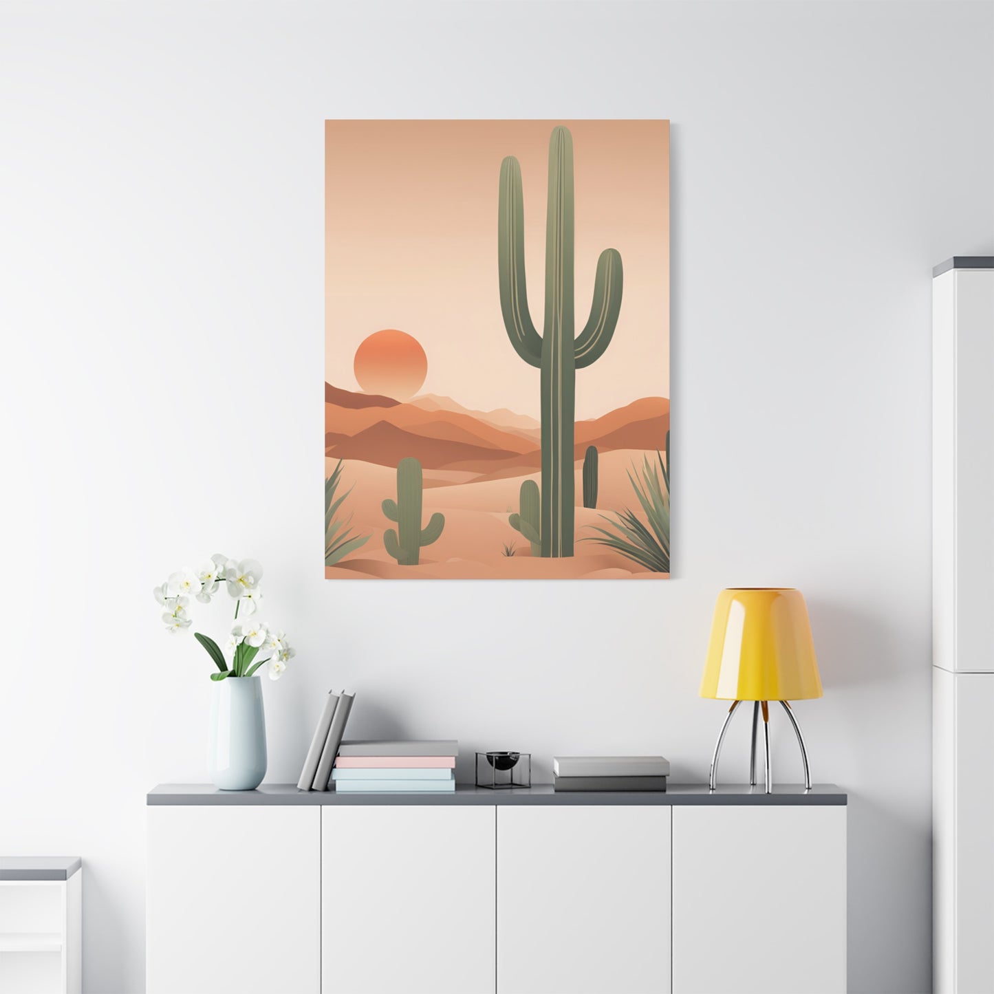 Desert Sunset Art Canvas - Stunning Landscape Wall Decor for Modern Homes