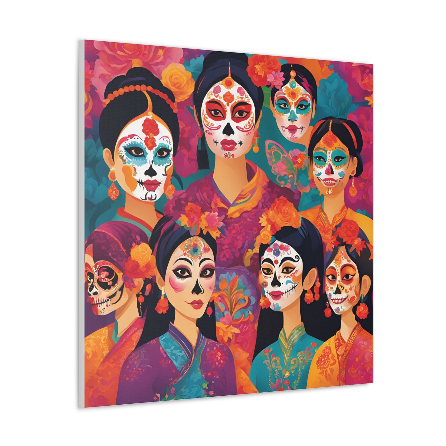 Vibrant Day of the Dead Canvas Gallery Wraps - Celebrating Life and Heritage