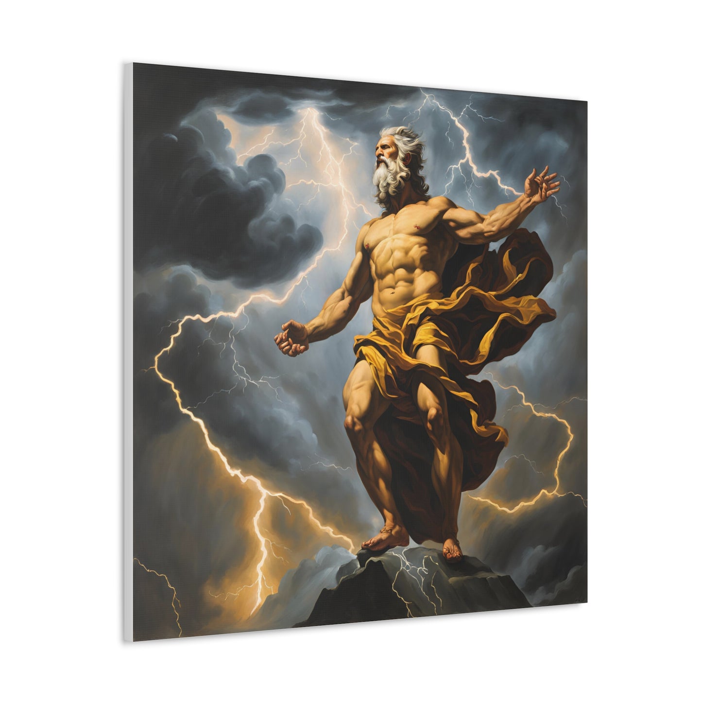 Zeus Canvas Gallery Wrap - Mythical Art Print for Home Decor