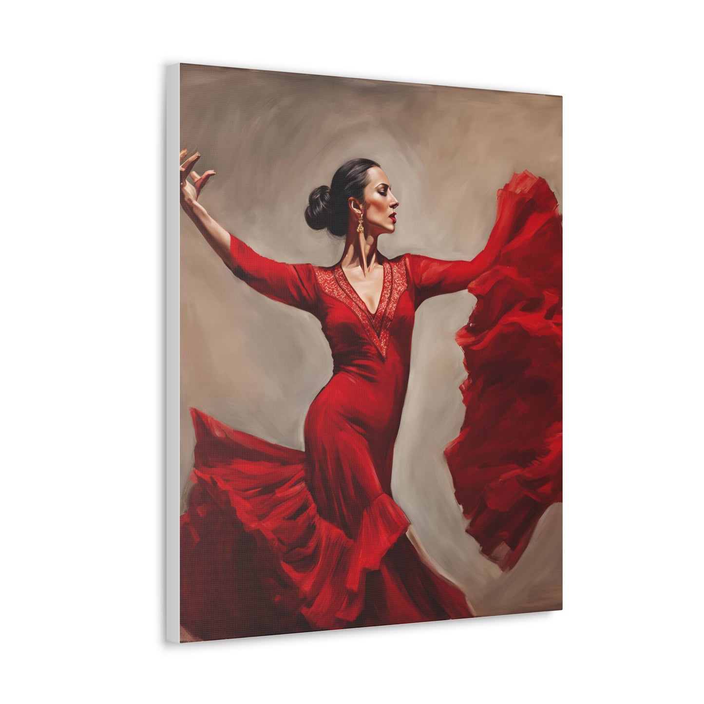 Elegant Flamenco Dancer Canvas Gallery Wrap - Vibrant Wall Art for Dance Lovers