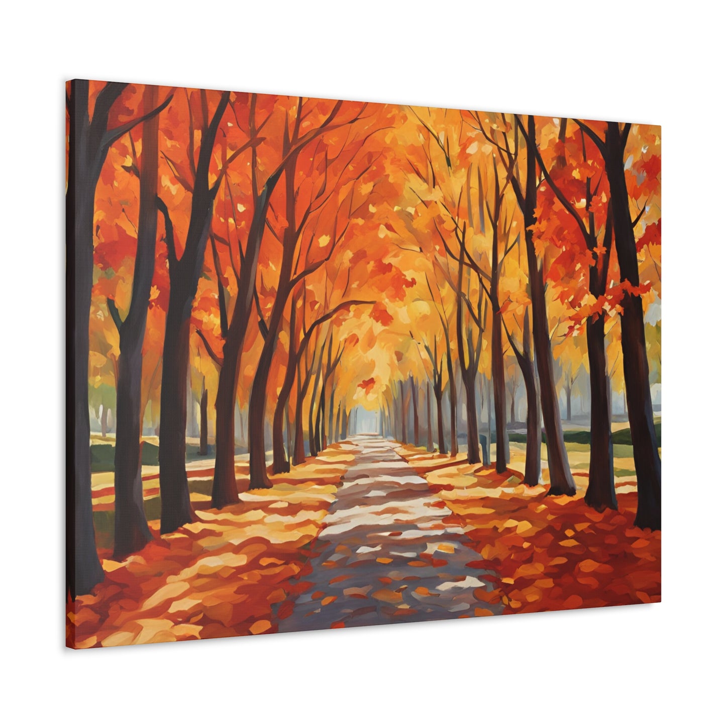 Canvas Wall Art - Autumn Path Canvas Gallery Wrap - Vibrant Fall Landscape Decor