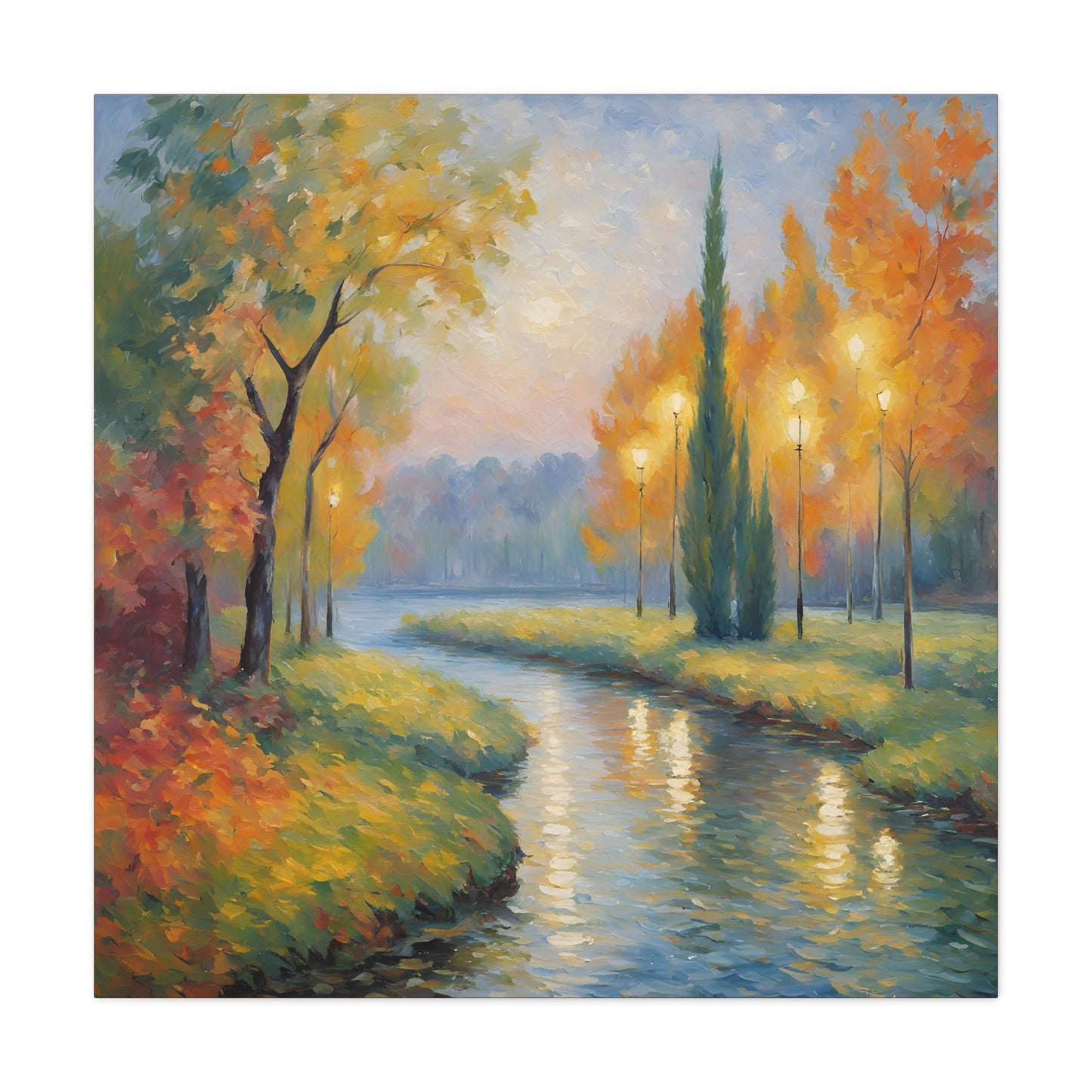 Autumn Landscape Canvas Wall Art - 1.25" Stretched Matte Print