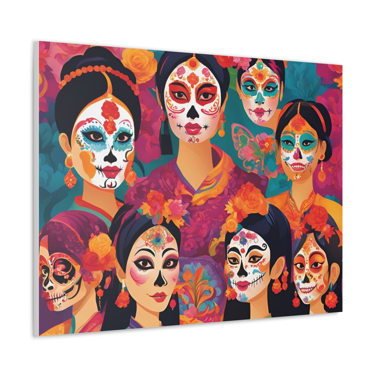 Vibrant Day of the Dead Canvas Gallery Wraps - Celebrating Life and Heritage