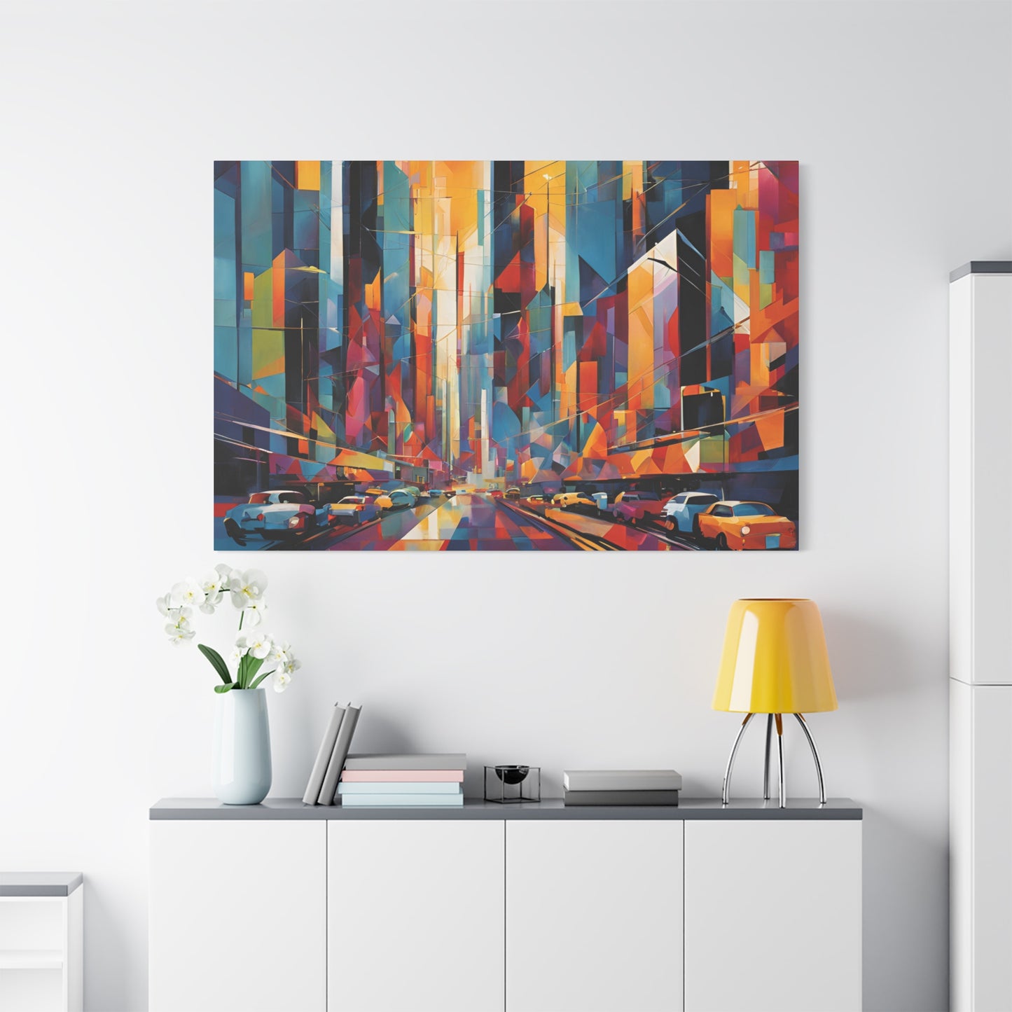 Vibrant Cityscape Canvas Print - Modern Wall Art for Urban Lovers