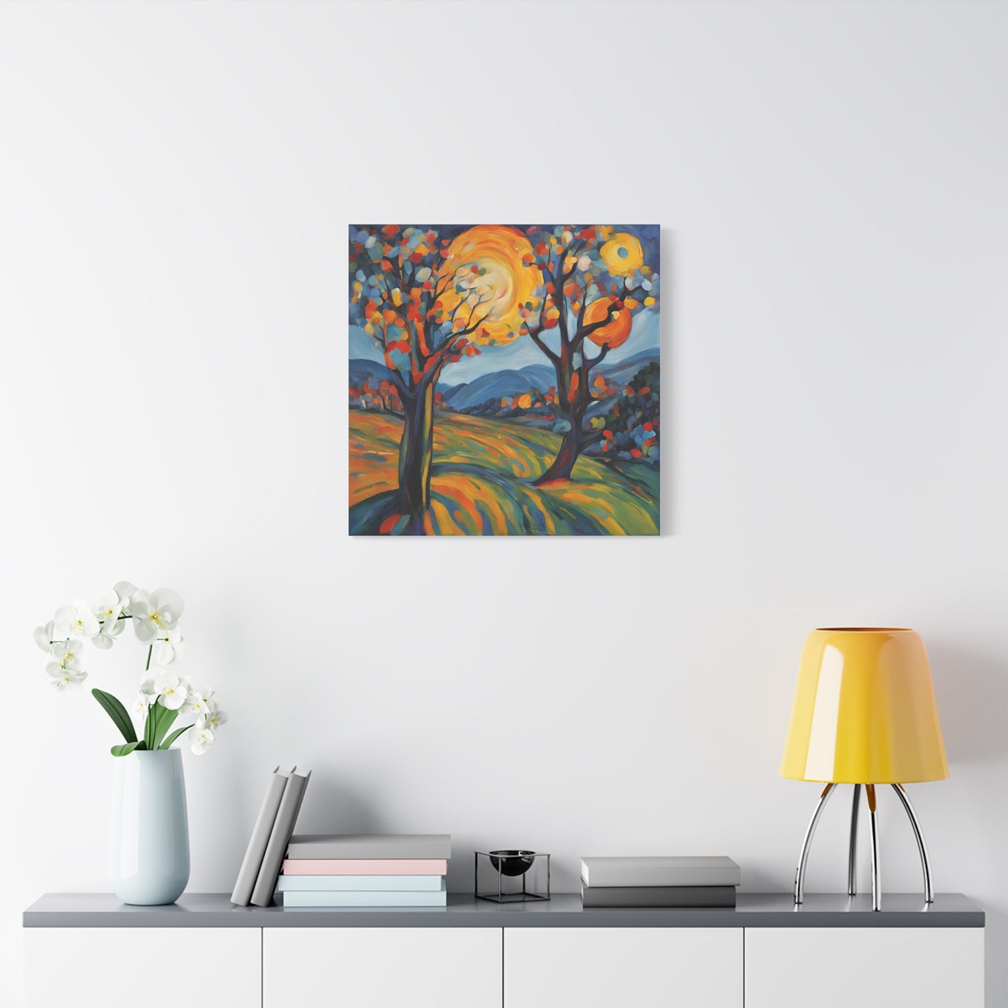 Colorful Expressionism Tree Canvas Art - Matte Stretched Wall Decor