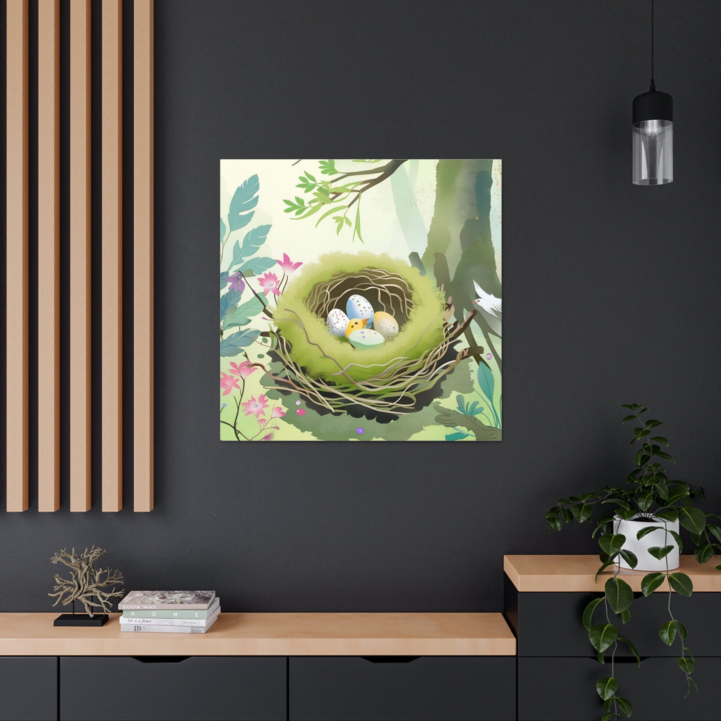 Spring Nest Canvas Gallery Wrap - Nature Artwork for Home Decor