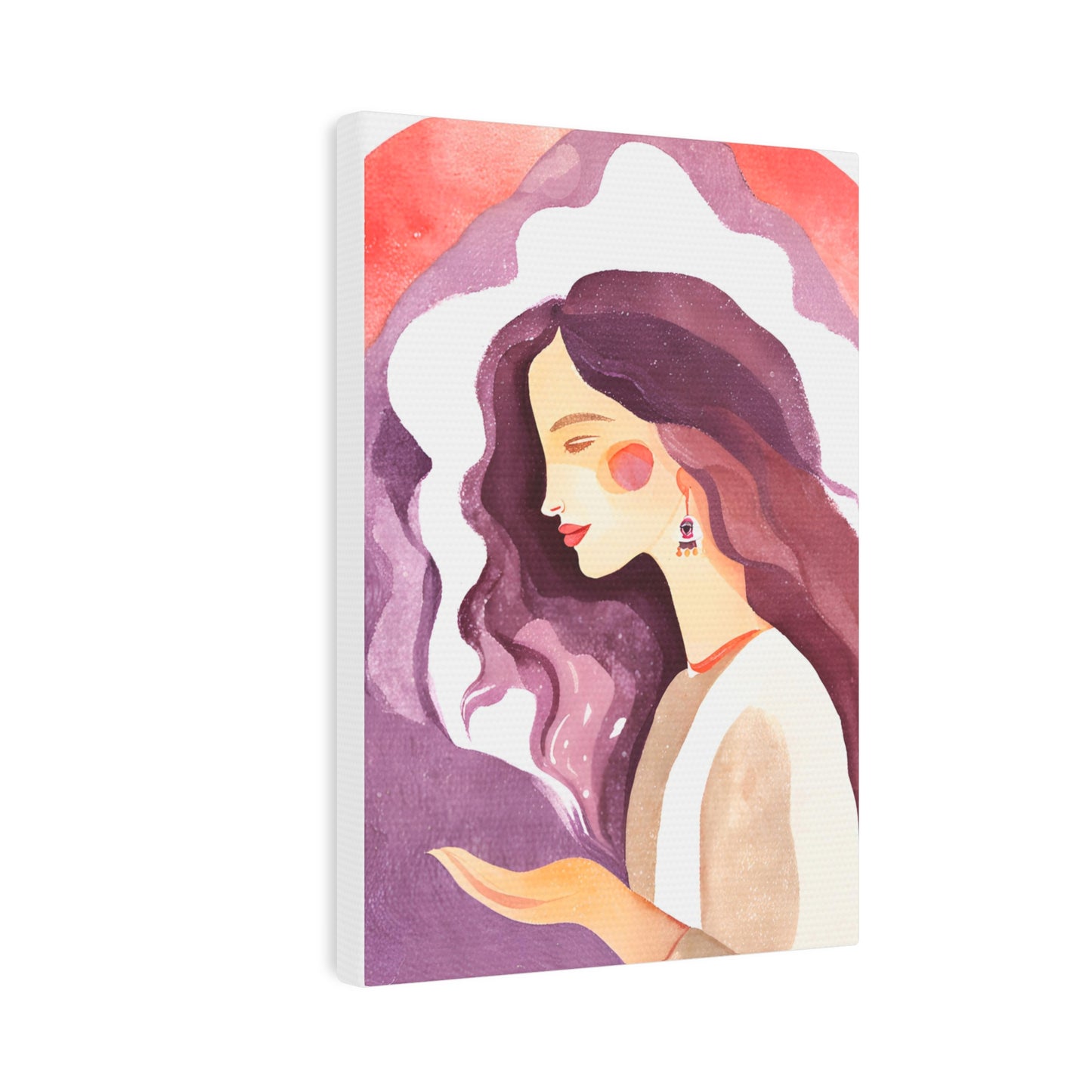 Artistic Canvas Photo Tile with Woman Illustration - Perfect Gift for Home Decor