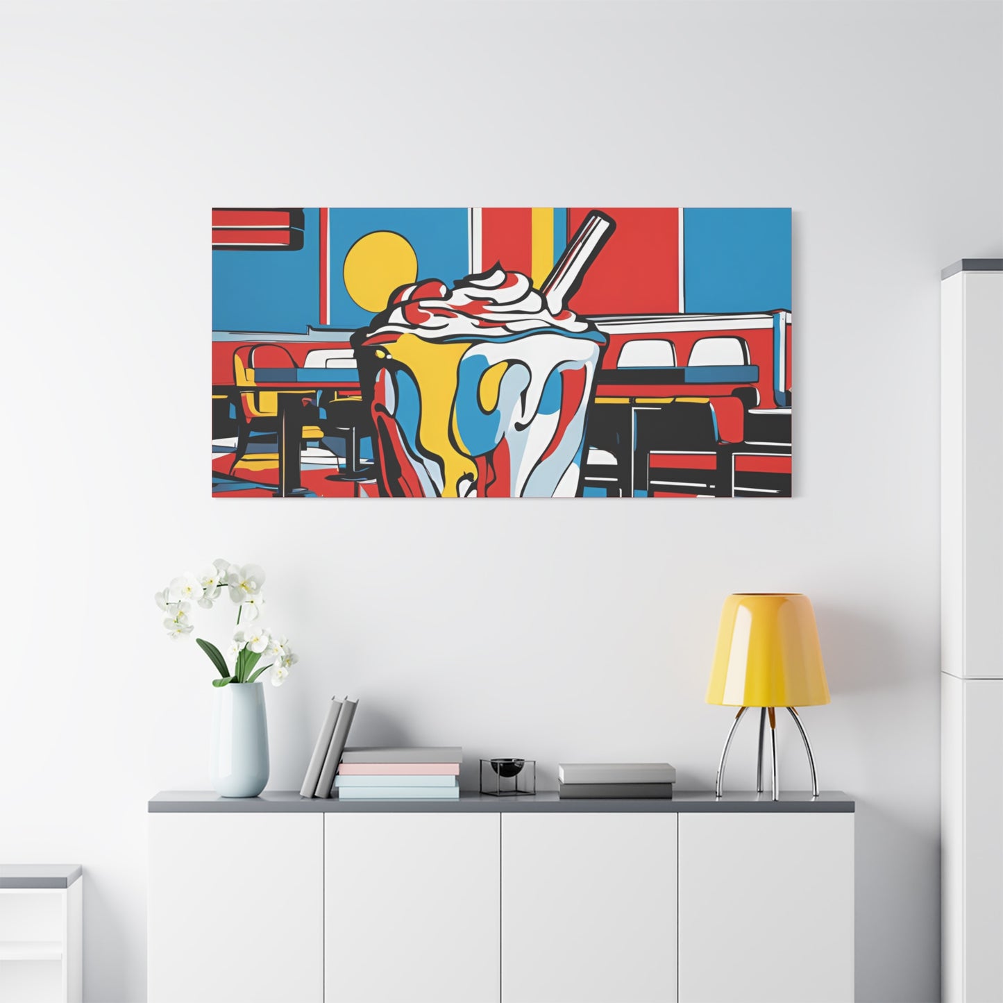 Retro Milkshake Canvas Wall Art – Fun & Vibrant Diner-Inspired Decor