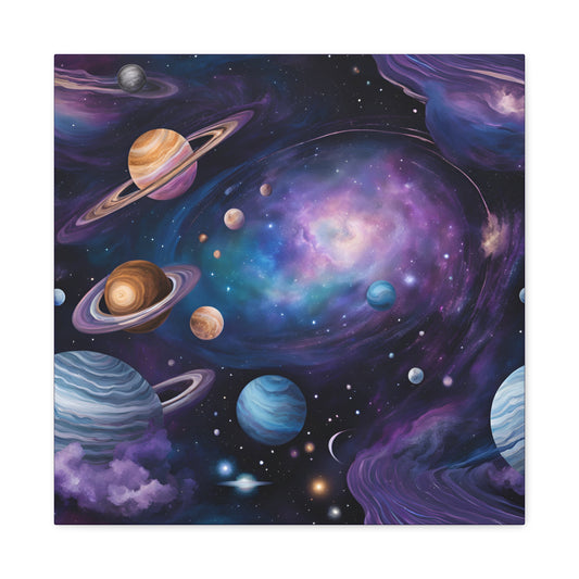 Cosmic Planets Canvas Art – Stunning Galaxy Wall Decor for Space Lovers