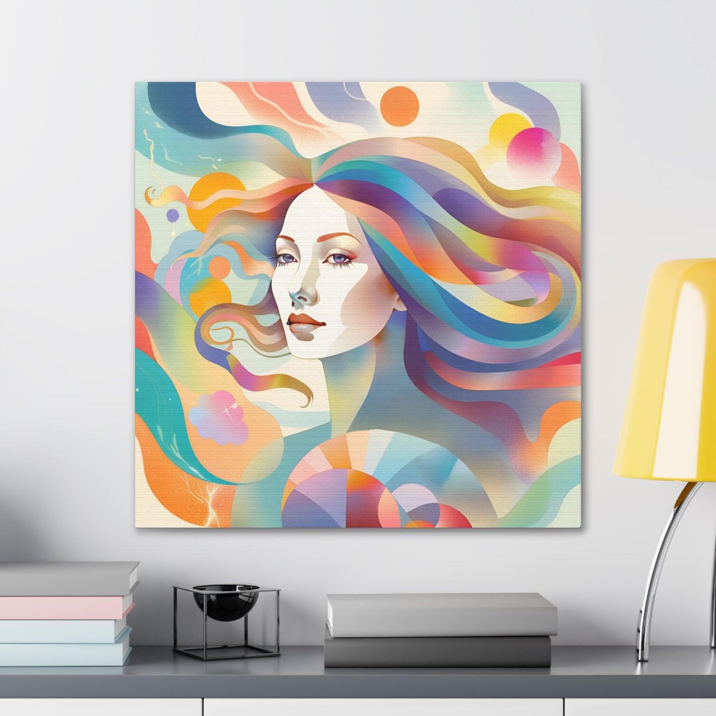 Canvas Gallery Wrap - Abstract Woman Colorful Wall Art