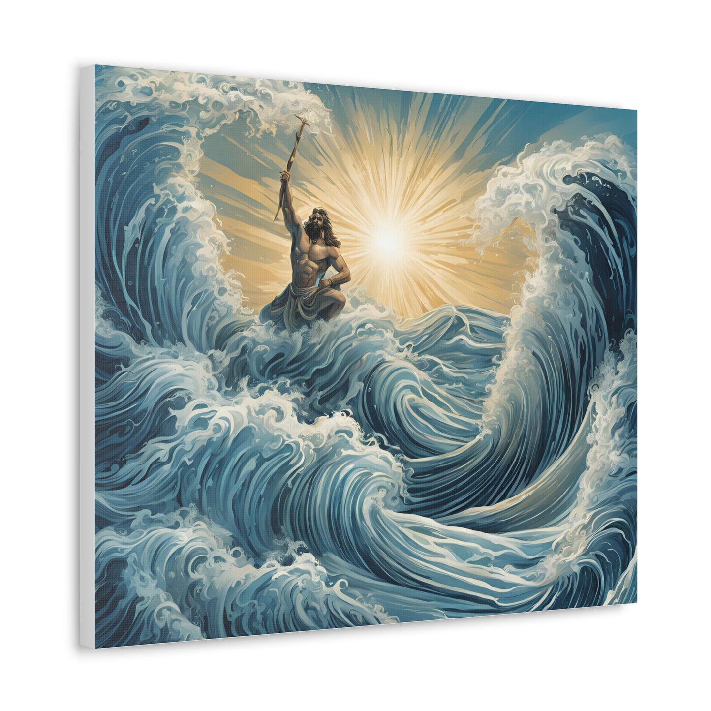 Majestic Canvas Gallery Wrap - Oceanic Waves & Sunlight