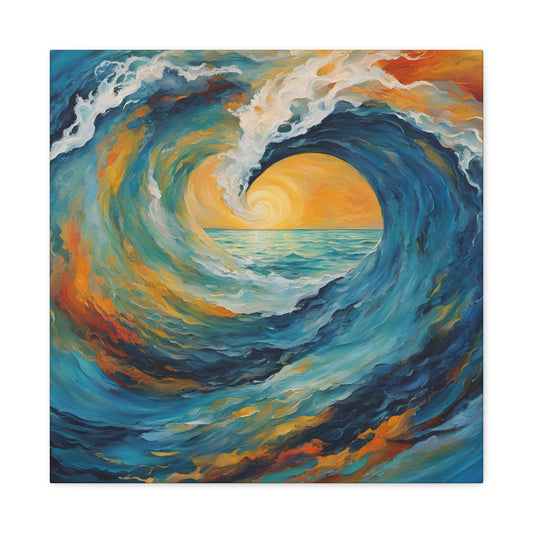 Ocean Wave Heart Matte Canvas Art