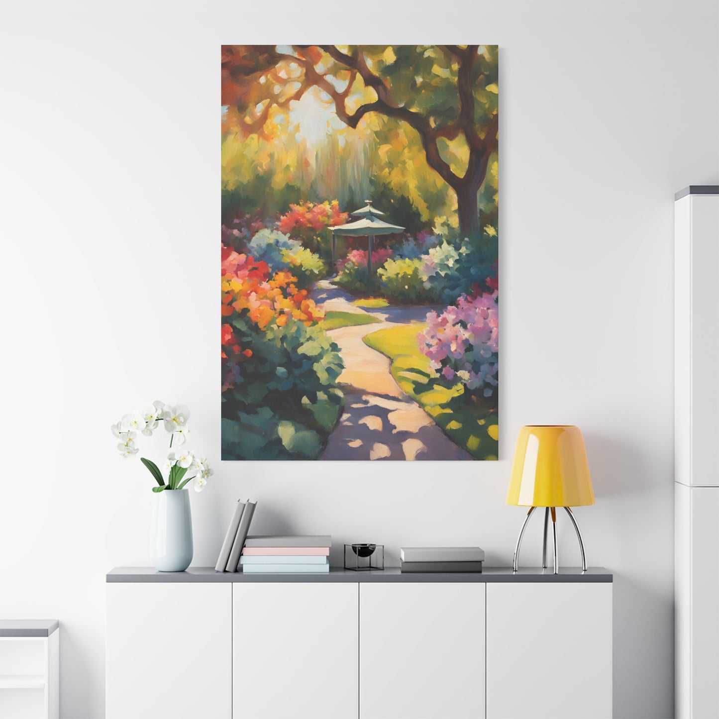 Vibrant Garden Path Canvas Artwork